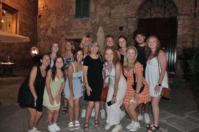 A group of students in Siena, Italy.